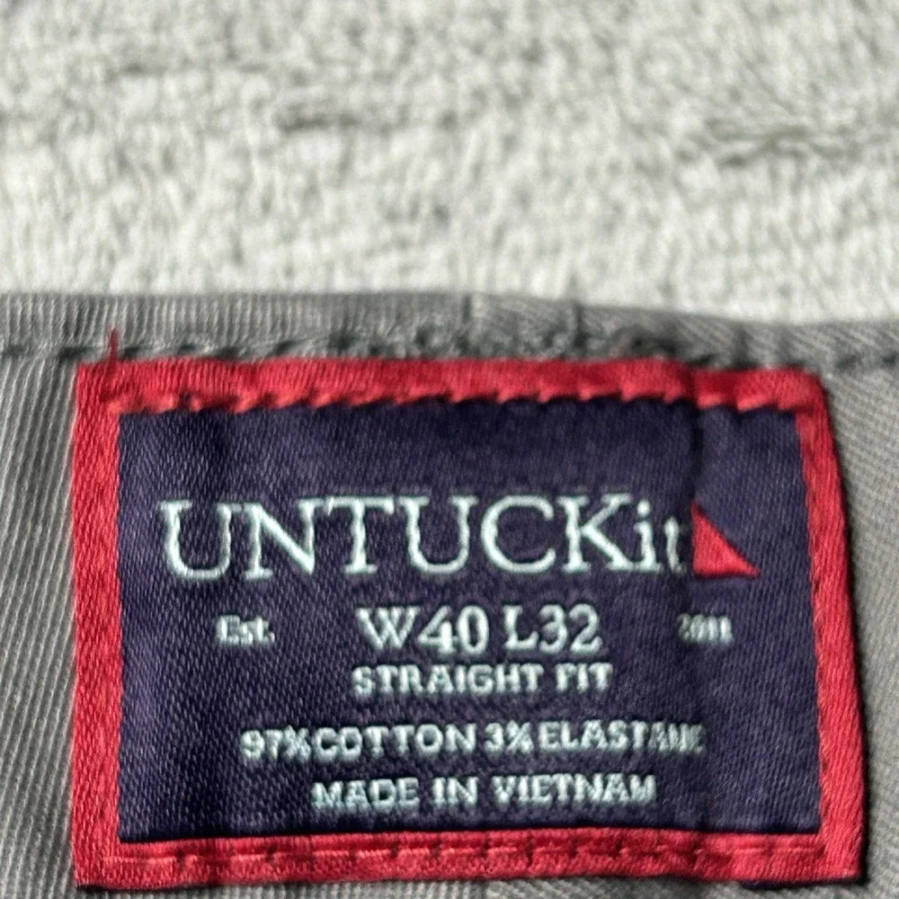 UNTUCKit Don Santiago Pants 40x32 Gray Straight Fit Stretch NWT Mens